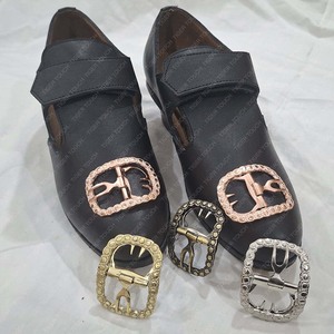Zapatos de Mujer con Hebilla Estilo Colonial, Zapatos de Cuero Negro con Hebillas para Mujer TT-901 - Product Image 2