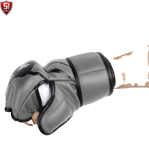 Gants d'entraînement unisexes SUMROOS INDUSTRY à demi-doigts en PU, impression numérique, fermeture auto-agrippante réglable pour MMA, boxe, arts martiaux - Product Image 5