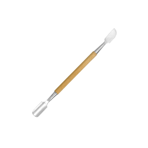 Stainless Steel Gold Handle Lightweight Square Cuticle Pusher Scraper Non Slip Grip Dual Sided Dead Skin Cutter Remover Nail - Product Image 1