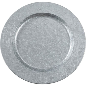 Assiette de présentation en acier inoxydable galvanisé de grande qualité, couleur personnalisable, classique, pour la maison et les mariages, faite à la main - Product Image 1