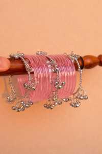 Goodshopping Women Girls Colorful Transparent Stackable Crystal Rhinestone Imitation Pearl <b>Bangles</b> Set Lightweight Stylish - Product Image 3