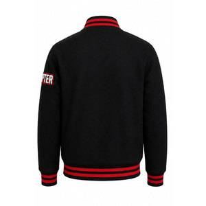 เสื้อแจ็คเก็ตวาร์ซิตี้สีดำสำหรับผู้ชาย ปักลายตัวอักษรกรีก สไตล์พรีปปี้ ติดกระดุมด้านหน้า ลายการ์ตูน เป็นมิตรกับสิ่งแวดล้อม - Product Image 3