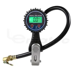 Tire Inflator Car Digital Pressure Gauge Tyre Tool Auto Workshop Lematec Taiwan Made 12 Car Motorcycle Scooter Bicycle Bike Tire