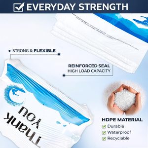 ถุงพลาสติกแบบมีหูหิ้วสำหรับใส่เสื้อยืด ทนทาน เหมาะสำหรับร้านค้าปลีกและสินค้าอื่นๆ เช่น ของชำและอาหารแบบซื้อกลับบ้าน - Product Image 2