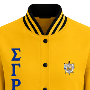 Chaqueta Bomber Casual de Satén para Mujer Sigma Gamma Rho, Manga Larga, Cierre Frontal con Cremallera, Ropa de la Hermandad Griega, Prendas de Moda, Venta al Por Mayor OEM - Product Image 3