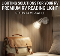 Lampe LED rotative à commande tactile 12 V dimmable avec double port USB à charge rapide pour camping-car, caravane et bateau