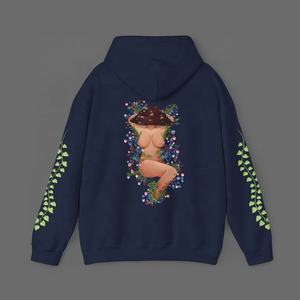 Sweat à capuche zippé surdimensionné personnalisé, style streetwear, délavé, avec motifs graphiques et strass, effet délavé à l'acide - Product Image 1