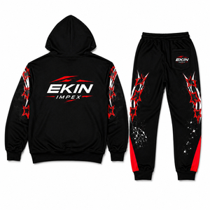 Custom Vintage Streetwear Ink <b>Paint</b> Splatter Print Hoodies and Sweatpants Two Piece <b>Sets</b> Pullover Distress Oversized Tracksuits - Product Image 2