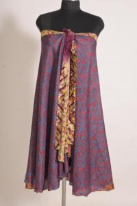 Falda Cruzada de Seda Hecha a Mano para Mujer, Estampado Floral Vintage, Cintura Media, Estilo Bohemio Informal - Product Image 3