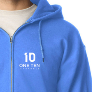 เสื้อฮู้ดซิปเต็มตัวสำหรับผู้ชาย สีฟ้าแคโรไลนา ผ้าฟลีซแบบกำหนดเอง เสื้อแจ็คเก็ตฮู้ดซิปแบบสวมใส่สบาย เสื้อผ้ากีฬาแบบเรียบง่าย ขายส่ง - Product Image 4