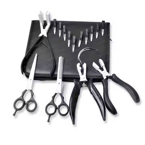 Kit d'outils portables en métal pour extensions de cheveux avec accessoires en acier inoxydable à maintien robuste pour application professionnelle de coiffure - Product Image 3