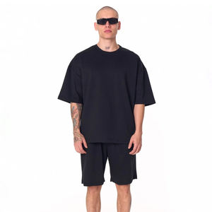 Custom Logo Dyed Washed Shorts Men Small Neckline Fashion Brand Men's T Shirts Oversized Vintage T Shirt Shorts for Men's - Product Image 6