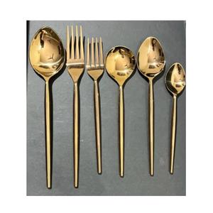 Juego de 6 Cucharas Doradas Sostenibles al por Mayor con Borde Recto, Utensilios de Comedor de Lujo para Bodas y Hoteles - Product Image 5