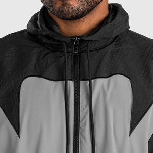 Ensemble de survêtement unisexe coupe-vent gris avec veste zippée et pantalon, nouveau style, pour l'hiver, personnalisable avec logo, vente en gros - Product Image 2