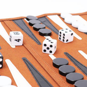 Deluxe Leather <b>Backgammon</b> <b>Set</b> with Handcrafted Excellence & Lasting Durability Customizable for Outdoor Use - Product Image 4
