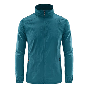 High Sale Men's <b>Sunscreen</b> Safari Jacket-Breathable UV Protection Thin Winter Windbreaker Lightweight Stand Collar Zipper Front - Product Image 3