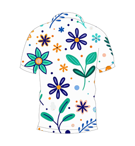 Men’s <b>White</b> Colorful Floral Print <b>Polo</b> Shirt Casual Short Sleeve Summer Collared Fashion Golf T Shirt - Product Image 2