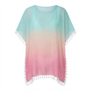 Vestido Playero Tipo Pareo con Estampado Floral Bohemio para Mujer, Protección UV, Corte Regular, Ropa de Playa para Vacaciones, Moda de Verano - Product Image 2