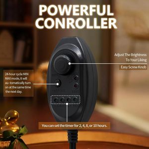 Lampada Scaldacera Elettrica Nera con Timer e Dimmer, per Barattoli di Cera Profumata, con 2 Lampadine, Scaldacandele per la Festa della Mamma/Compleanno - Product Image 6