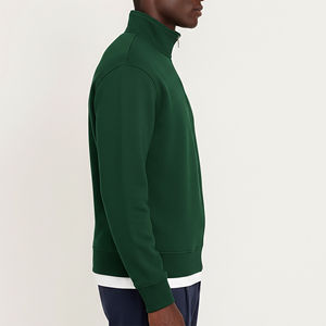 Nouveauté 2026 Sweat à capuche d'hiver à fermeture éclair quart, brodé et imprimé personnalisé, couleur unie, coupe décontractée, grammage lourd - Product Image 3