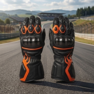 Flame Design Black Orange Leather Motorcycle Racing <b>Suit</b> <b>Men</b> One Piece Breathable <b>Waterproof</b> Protective Wear All Seasons Adult - Product Image 5