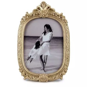 Wholesale Vintage <b>Gold</b> Oval Picture <b>Frame</b> Elegant Decorative Photo <b>Frame</b> for Home Hotel Office Tabletop Wall Display Export Use - Product Image 2