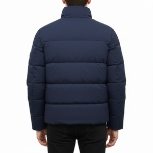 Veste matelassée décontractée personnalisée à fermeture éclair, couleur unie, imperméable, à capuche, pour homme, protection contre le froid, approvisionnement en gros OEM - Product Image 2