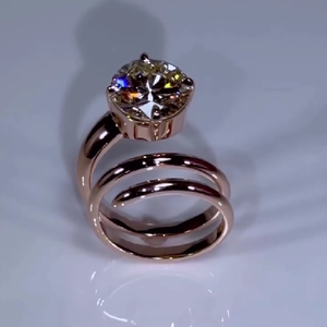 AMBER JEWELS Anillo de cóctel Hip Hop de oro macizo de 14K con diamante cultivado en laboratorio chapado en rodio y micro pavé, grabado 'Everybody Eats', unisex - Product Image 2