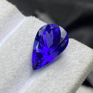 Piedra de Tanzanita Natural Certificada, Corte Pera, Color Azul Real Intenso, con Excelente Color, Zoisita Natural, 7.12 Quilates, Claridad Loupe - Product Image 1
