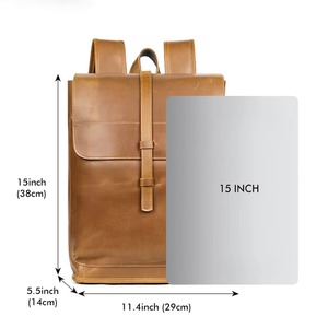 Mochila de Cuero Impermeable de Alta Calidad, Estilo Vintage, Antirrobo, para Portátil, de Cuero Genuino, LBP-0454 - Product Image 3