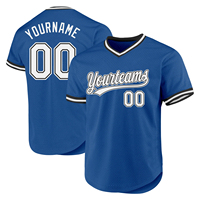 Maillot de baseball authentique grande taille, couleurs dégradées personnalisées, maille polyester respirante, séchage rapide, col en V, deux boutons, style rétro