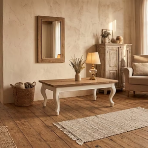 Mesa de Centro de Madera de Teca Sólida Lotus, Ecológica y Duradera, Estilo Escandinavo Moderno, Acabado Natural, para Sala de Estar - Product Image 3