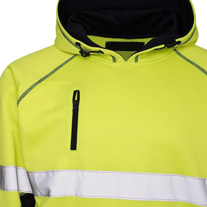 Vente en gros usine – Nouveau sweat à capuche de sécurité haute visibilité ANSI Classe 2, réfléchissant, étanche, avec LED clignotantes, couleurs personnalisables, pour le travail industriel - Product Image 3