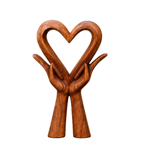 Escultura de Corazón de Madera Hecha a Mano para Decoración de Mesa, Arte Contemporáneo Ecológico y Duradero para Sala de Estar, Día de San Valentín - Product Image 4
