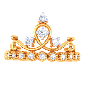 Anillo de Piedras Preciosas Doradas de la Serie Crown para Mujer - Diseño de Princesa con Personalidad - Product Image 3