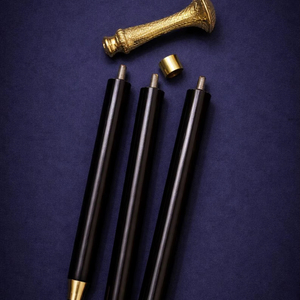 Natural Wooden Eco-Friendly Polished Brass Handle Rustic Modern Walking Sticks Canes for Gifts - Product Image 1