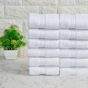 Toalla de Baño Blanca de Algodón 100% de 550 GSM, Suave, Afelpada, Altamente Absorbente, Duradera, de Lujo, para Hotel, Spa, Resort, Disponible para la Venta - Product Image 1