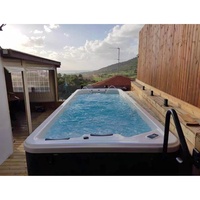 Jacuzzi extérieur de luxe piscine préfabriquée sans fin rectangle piscine spa pour jardins piscine à débordement en acrylique