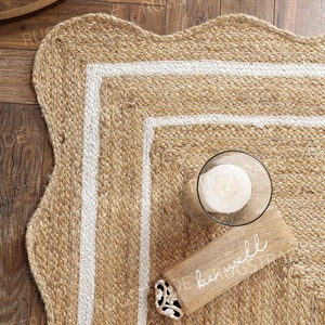 Alfombra Trenzada de Yute 100% Natural con Borde Festoneado, Ecológica y Elegante para Decoración de Pisos, Precio al por Mayor - Product Image 2