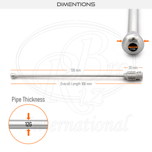 Tubo de alimentación para aves de acero inoxidable con punta de aguja recta y bloqueo de señuelo, 4.7mm 12G x 108mm - Product Image 3