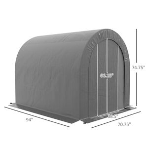 Tenda da Esterno in Metallo Zincato Impermeabile e Resistente 6FT X 8FT per Riporre Bici/Moto e Attrezzi - Product Image 3
