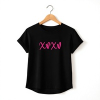 T-shirt pour femme en coton tricoté de haute qualité avec élasthanne, écologique, broderie personnalisée, étiquette imprimée, col rond, coupe ajustée