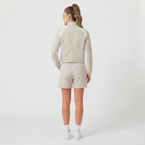 Ensemble coupe-vent léger et tendance pour femme OEM Street Wear, ensemble de survêtement en nylon patchwork, veste et short amples pour femmes - Product Image 3