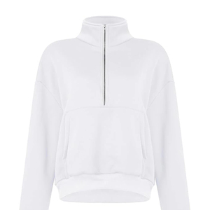 Suéter de cuello alto con media cremallera y tejido acanalado cálido para mujer, de manga larga, ideal para otoño e invierno, venta al por mayor de fábrica. - Product Image 2