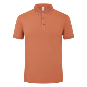 Chemise piqué noire unie anti-plis en polyester à manches courtes pour homme, coupe décontractée, tricotée avec boutons - Product Image 5