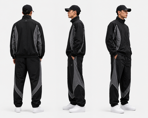 Ensemble coupe-vent X Sports City pour homme, style streetwear et athleisure, en polyester, fermeture éclair, col montant, idéal pour l'automne, OEM - Product Image 2