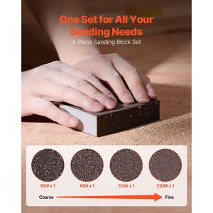 Set di 4 Spugne Abrasive Assortite - Grana 60/80/120/220, per Uso a Secco e Bagnato, da Grossa a Fine, Lavabili e Riutilizzabili - Product Image 5