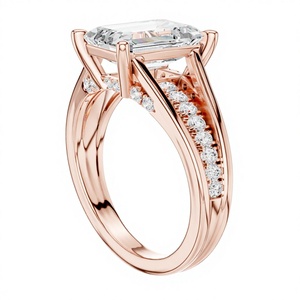Elegante Anillo de Diamantes con Banda de Plata y Oro para Mujer, Joyería de Lujo para Compromiso y Boda, Regalo para Ella - Product Image 4
