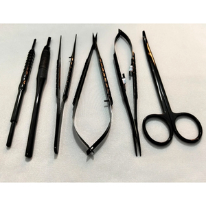 Juego de Instrumentos Quirúrgicos Dentales Manuales de Alta Calidad, 6 Piezas, Acero Inoxidable, Serie Negra - Product Image 1