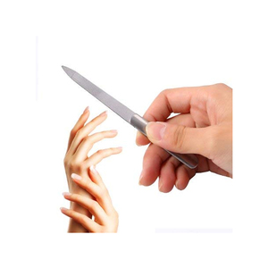 Lima de Uñas de Acero Inoxidable de Doble Cara para Dar Forma a Uñas Acrílicas, Cuidado de Uñas Naturales, Patrón Diamante/Recto, 4.5 Pulgadas - Product Image 2